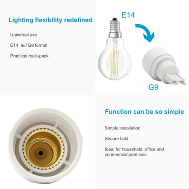 Lampadapter för omformatering 4x Set (E40 till E27)