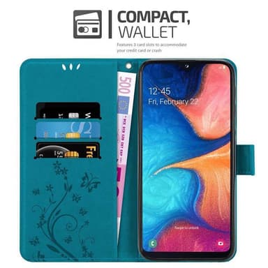 Samsung Galaxy A10e / A20e Plånboksfodral Skal (Blå)