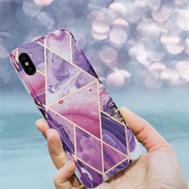 iPhone X / XS Plånboksfodral Skal (Lila)
