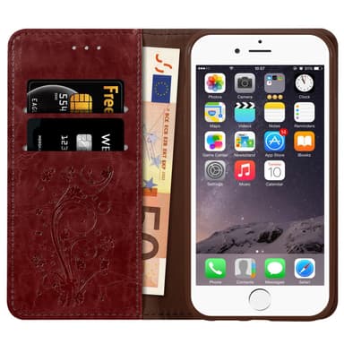 iPhone 6 PLUS / 6S PLUS Plånboksfodral Skal (Röd)