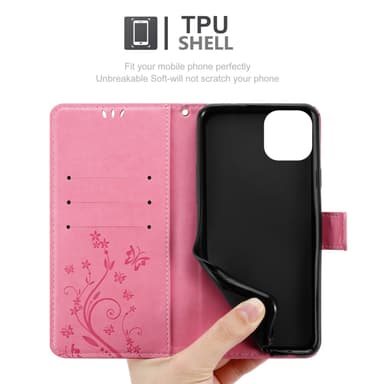 iPhone 14 Plånboksfodral Skal (Rosa)