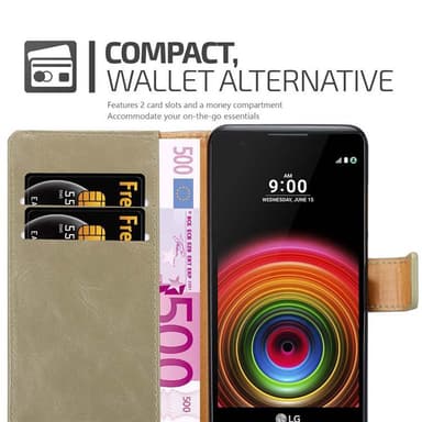 LG X POWER Plånboksfodral Skal (Brun)