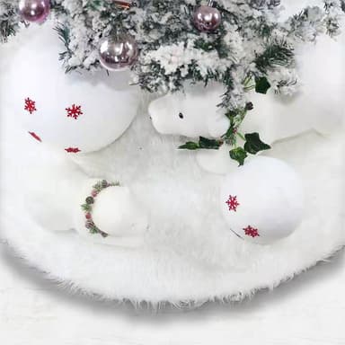 Julgransfot Julmatta Dekorationsunderlag (vit)