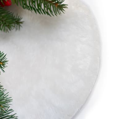 Julgransfot Julmatta Dekorationsunderlag (vit)