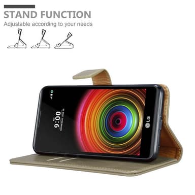 LG X POWER Plånboksfodral Skal (Brun)