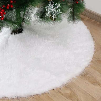 Julgransfot Julmatta Dekorationsunderlag (vit)