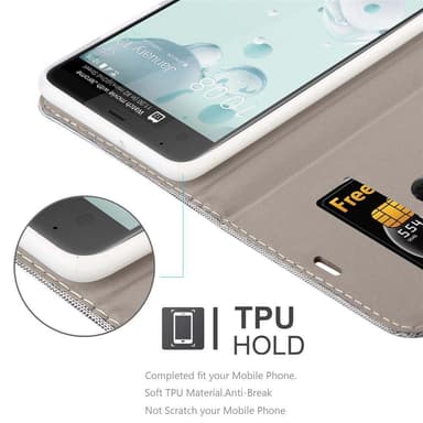 HTC U ULTRA Plånboksfodral Skal (Grå)