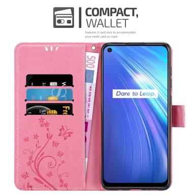 Realme 6 4G / 6s Plånboksfodral Skal (Rosa)