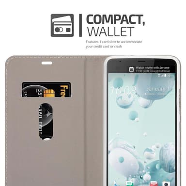 HTC U ULTRA Plånboksfodral Skal (Grå)