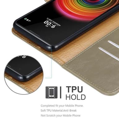 LG X POWER Plånboksfodral Skal (Brun)