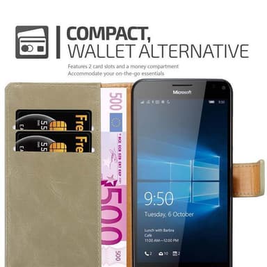 Nokia Lumia 950 XL Plånboksfodral Skal (Brun)