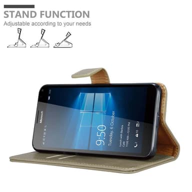 Nokia Lumia 950 XL Plånboksfodral Skal (Brun)