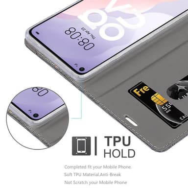 Huawei NOVA 7 SE Plånboksfodral Skal (Grå)