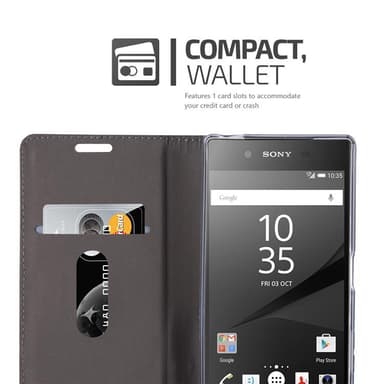 Sony Xperia Z5 Plånboksfodral Skal (Grå)