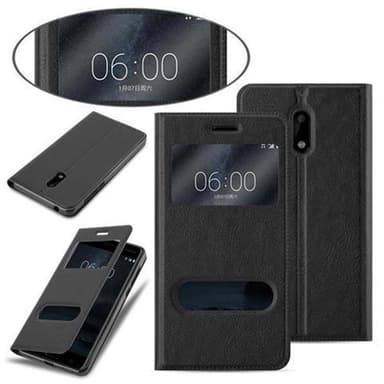 Nokia 6 2017 Plånboksfodral Skal (Svart)