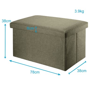 Hopfällbar bänk 78x38x38 cm Sittpall Sittkub (brun)