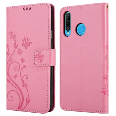 Huawei P30 LITE Plånboksfodral Skal (Rosa)