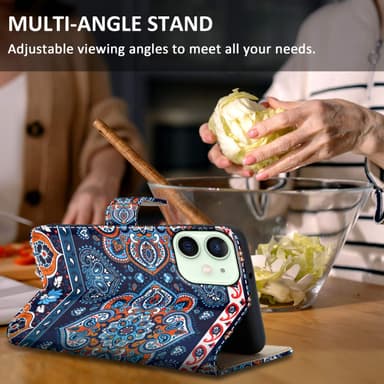 iPhone 12 MINI Plånboksfodral Skal (Blå)