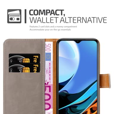 Xiaomi RedMi 9T / POCO M3 Plånboksfodral Skal (Brun)