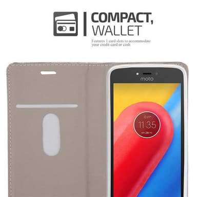 Motorola MOTO C PLUS Plånboksfodral Skal (Grå)