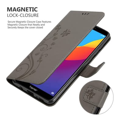Honor 7C / Huawei Y7 2018 Plånboksfodral Skal (Grå)