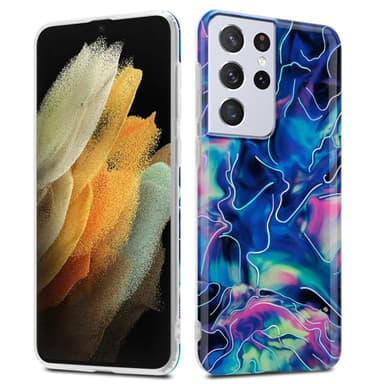Samsung Galaxy S21 ULTRA Plånboksfodral Skal (Blå)
