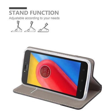 Motorola MOTO C PLUS Plånboksfodral Skal (Grå)