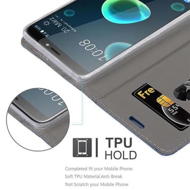 HTC Desire 12 PLUS Plånboksfodral Skal (Blå)