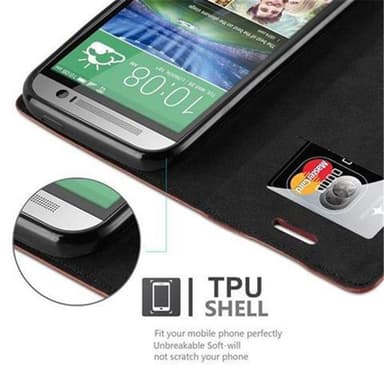 HTC ONE M8 Skal Fodral Case (Brun)