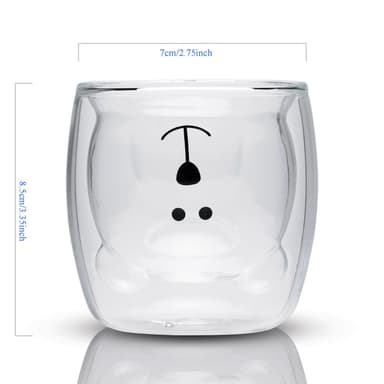 4x Kaffekopp Mugg Termoglas 230 ml Teglas Kaffeglas