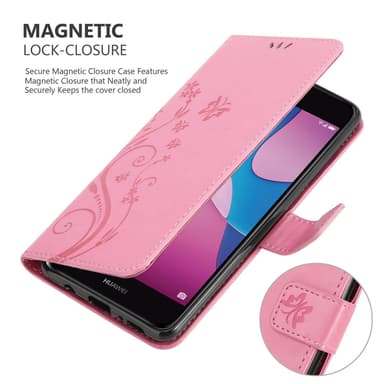Huawei Y6 PRO 2017 Plånboksfodral Skal (Rosa)