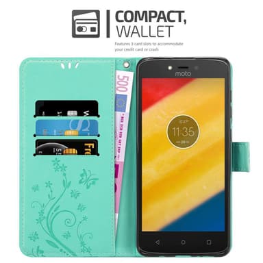 Motorola MOTO C PLUS Plånboksfodral Skal (Turkos)