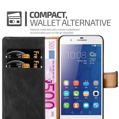 Honor 6 PLUS Plånboksfodral Skal (Svart)