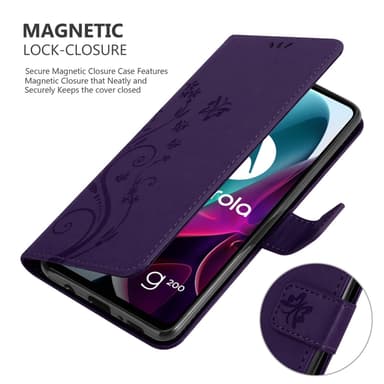 Motorola MOTO G200 5G Plånboksfodral Skal (Lila)