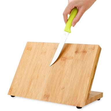 Magnetisk knivbräda Knivplatta Knivskiva i bambu (brun)