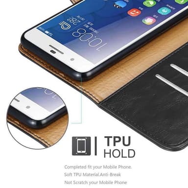 Honor 6 PLUS Plånboksfodral Skal (Svart)