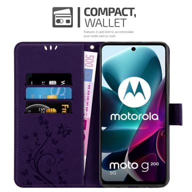 Motorola MOTO G200 5G Plånboksfodral Skal (Lila)
