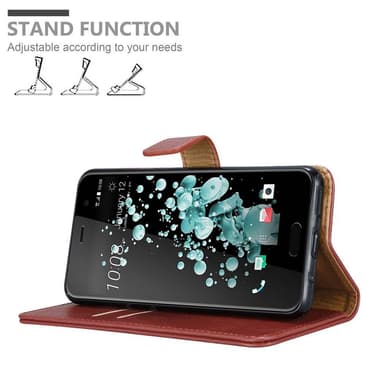 HTC U PLAY Plånboksfodral Skal (Röd)
