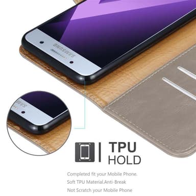 Samsung Galaxy A7 2017 Plånboksfodral Skal (Brun)