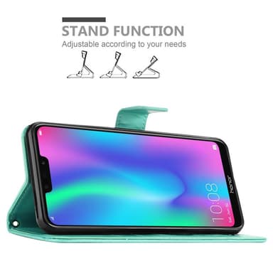 Honor 8C Plånboksfodral Skal (Turkos)