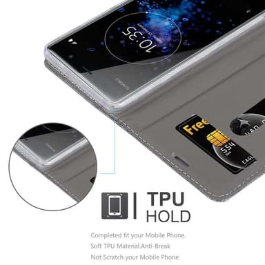 Sony Xperia XZ2 PREMIUM Plånboksfodral Skal (Grå)