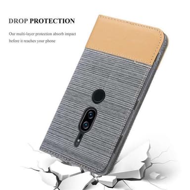 Sony Xperia XZ2 PREMIUM Plånboksfodral Skal (Grå)