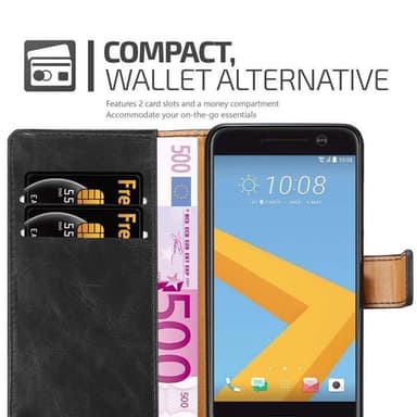 HTC ONE M10 Plånboksfodral Skal (Svart)