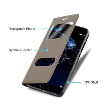 Huawei P10 Plånboksfodral Skal (Brun)