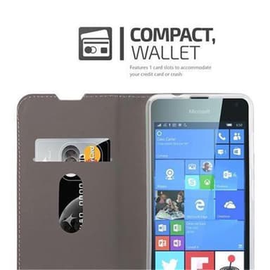 Nokia Lumia 650 Plånboksfodral Skal (Grå)