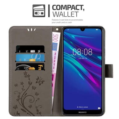 Huawei Y6 2019 Plånboksfodral Skal (Grå)