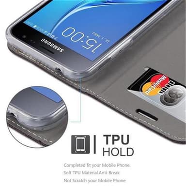 Samsung Galaxy J3 2016 Plånboksfodral Skal (Grå)