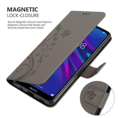Huawei Y6 2019 Plånboksfodral Skal (Grå)