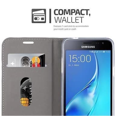 Samsung Galaxy J3 2016 Plånboksfodral Skal (Grå)