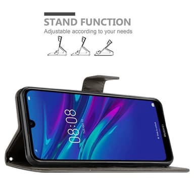 Huawei Y6 2019 Plånboksfodral Skal (Grå)